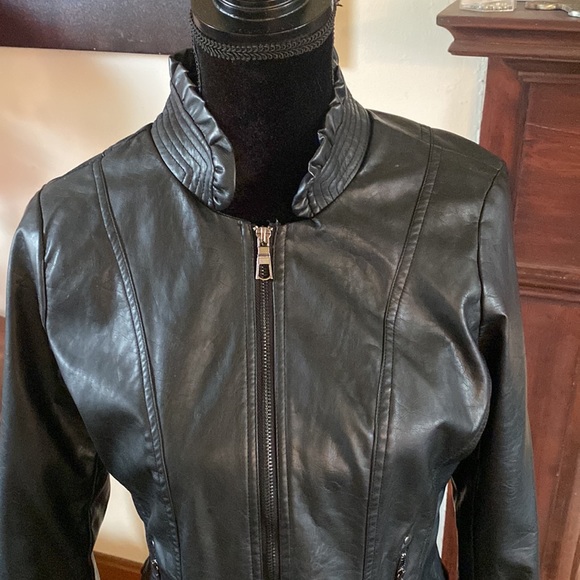 therapy Jackets & Coats Therapy Faux Leather Jacket Pocket Zippers